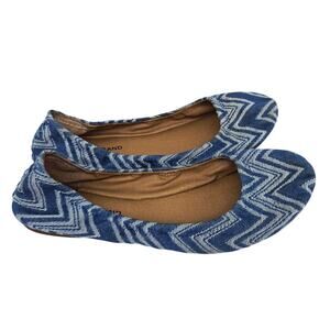 Lucky Brand Emmie Zig Zag Flats Blue 11